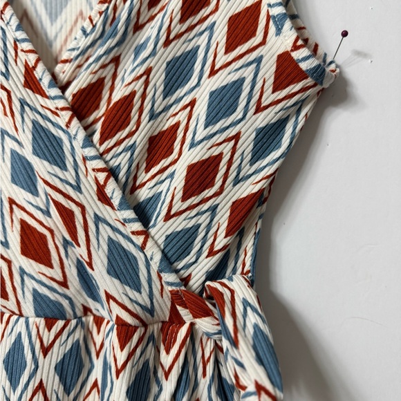 Jessica Simpson Dresses & Skirts - Jessica Simpson Faux Wrap Dress, S, blue/red sleeveless, V-neck NWOT